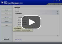 Startup Manager Settings